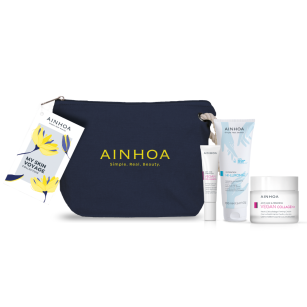 Ainhoa Zestaw Primavera Vegan Collagen + Krem ujędrniający na szyję i dekolt + Vegan Collagen + Ujędrniający krem do konturu oczu i ust + Hi-Luronic - Nawilżająco-odżywczy krem do rąk